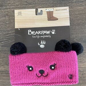 BearPaw Pink and Black Kids Boot Cuffs